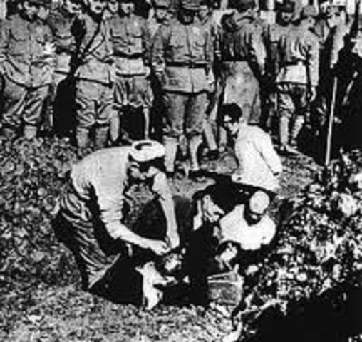 Japan’s army pillages Nanjing, China; massacre a quarter of a million people.