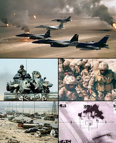 Persian Gulf War-U.S.-led multinational forces ends Iraqi invasion of Kuwait
