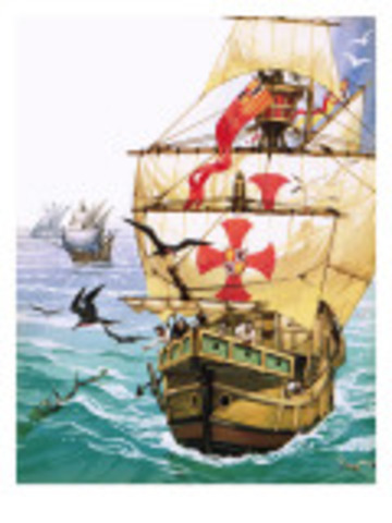 Santa Maria is shipwrecked.