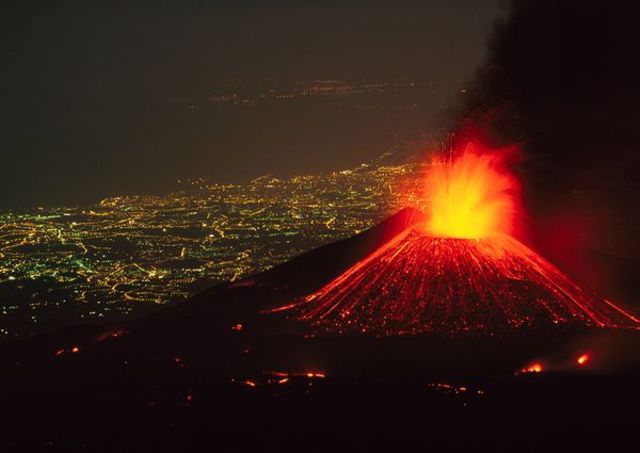 Mount Nyiragongo erupts