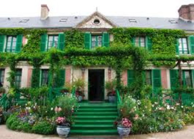 Monet rents a house at Giverny. He will stay there for 43 years