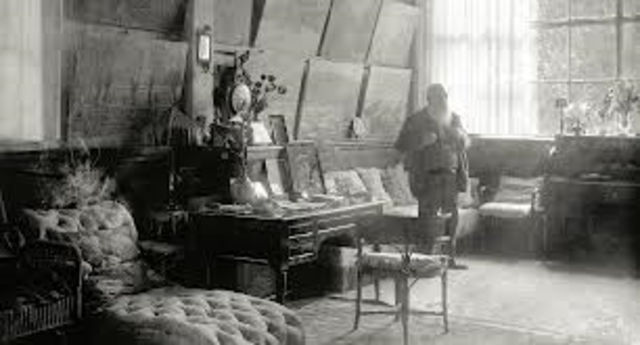 Monet builds a studio to house his large canvases