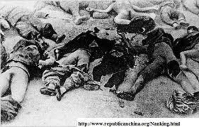 1937 Japan’s army pillages Nanjing, China; massacre a quarter of a million people.