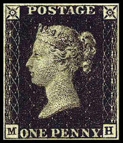 First postage stamp put on sale.