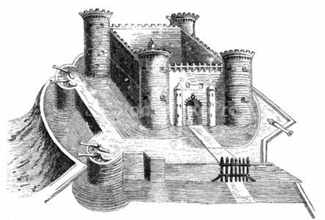 Joan of Arc captured by Burgydian forces at Compiegne and imprisoned in Beaurevoir castle