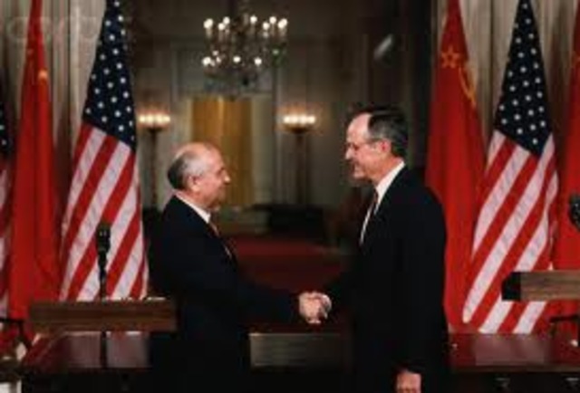 Gorbachev and Bush meet
