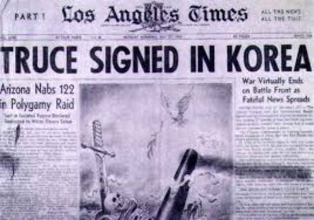 Armistice formally re-established the division of Korea