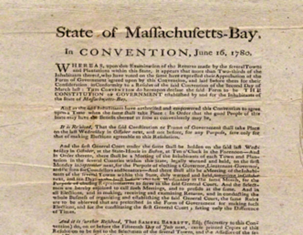 Massachusetts adopts state constitution