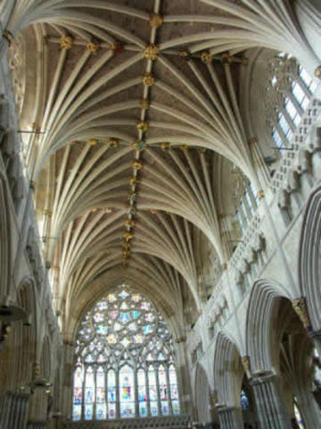 Construction begins on the vaulted ceiling of the cathedral.**