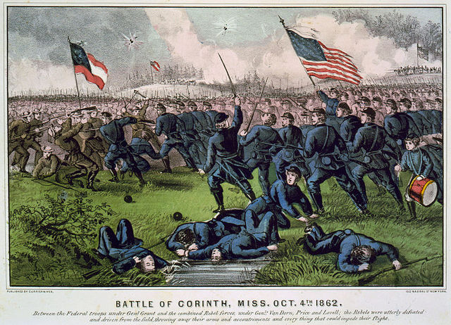 The confederates pushed the union line back