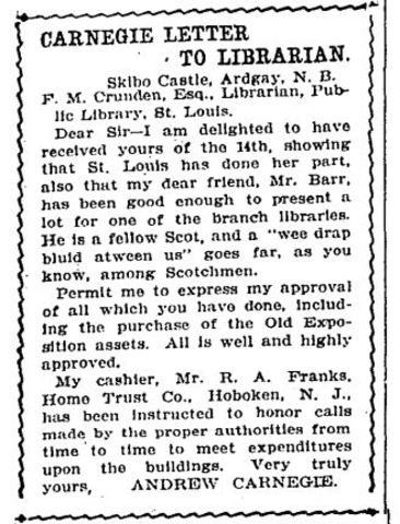 Carnegie Approves Central Branch Location