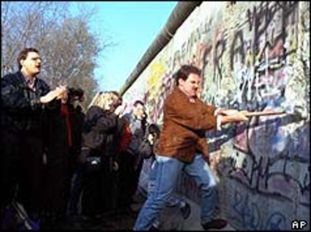 Berlin Wall comes down