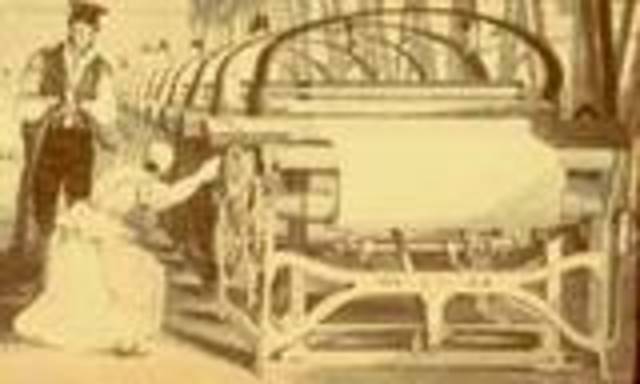 The first steam engine is used to power a loom