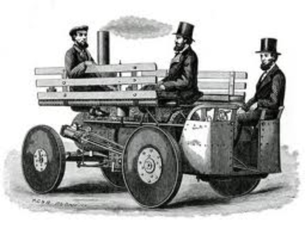The first steam powered carriage is invented.