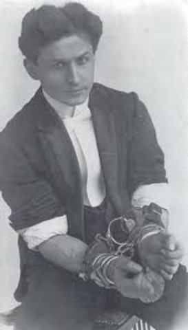 Harry first performed his famous handcuff trick