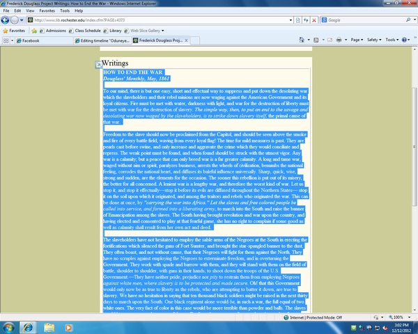 May 1861  Frederick Douglass