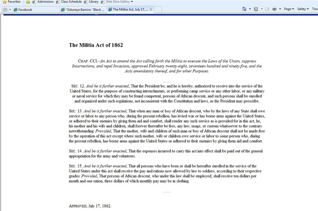 July 7, 1862  Militia Act of 1862