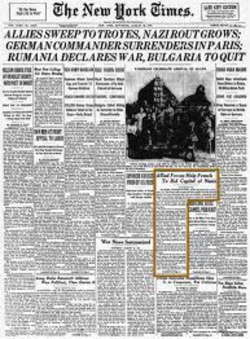 Paris retaken by Allies Forces