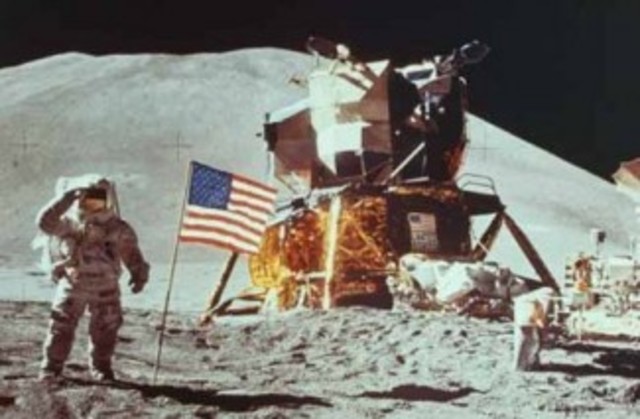 Men land on the moon for the first time