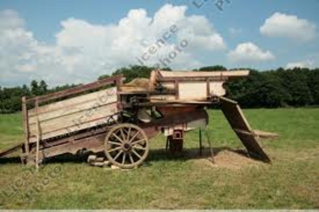 The thershing machine is invented