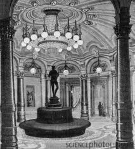 electric lights in Paris opera