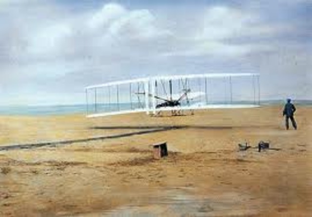 Wright brothers fly first motor-driven plane