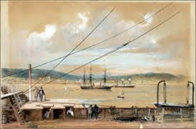 The completion of the first transatlantic telegraph cable