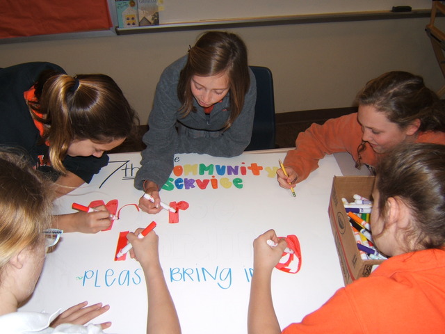 We colored in the signs and drew examples