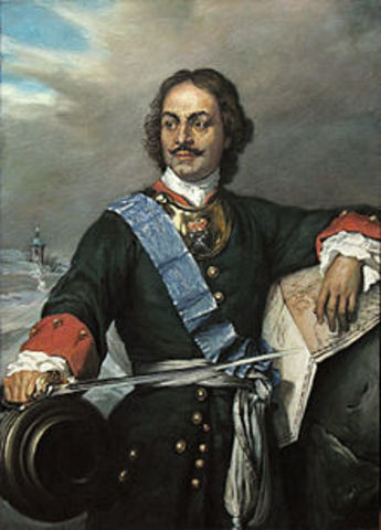 Peter the Great becomes Tsar of Russia