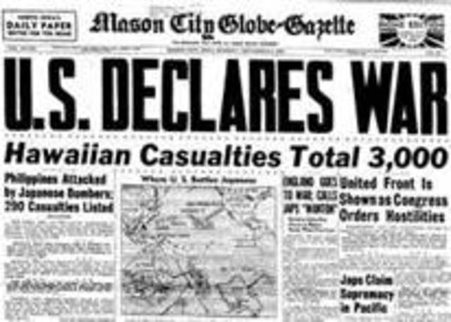 Britain and the United States join forces, declaring war on Japan