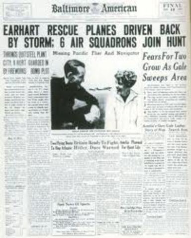 Amelia Earhart disappears