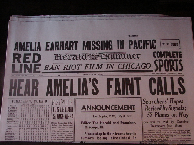 Amelia Earhart disappears