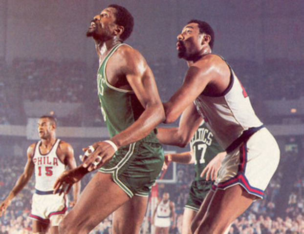Wilt and Bill make first encounter in the palyoffs