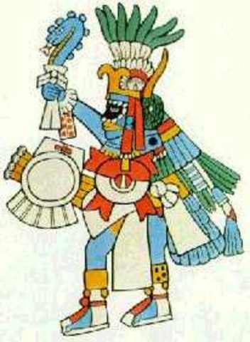 Aztecs and Spain, Huitzilopochtli commands Aztecs find new home