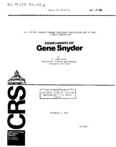 Depository Institutions Act of 1982