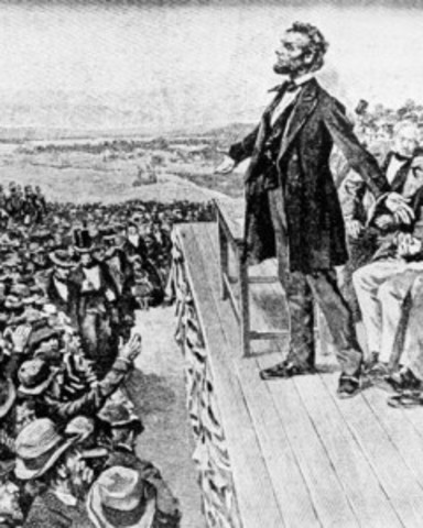 Lincoln delivers Gettysburg address