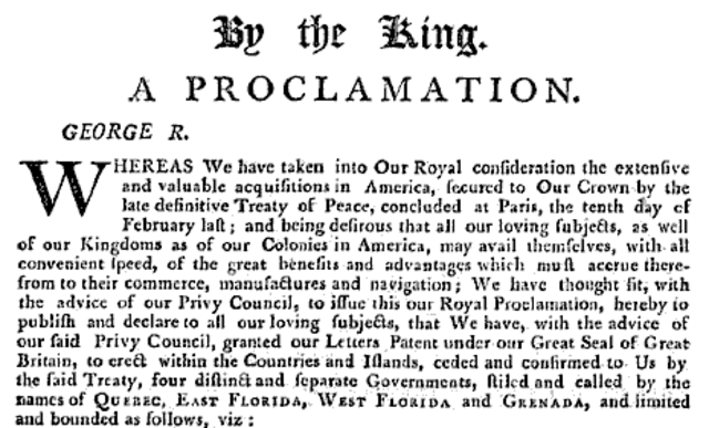 Proclamation od 1763