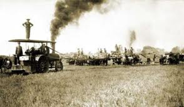 The threshing machine is invented