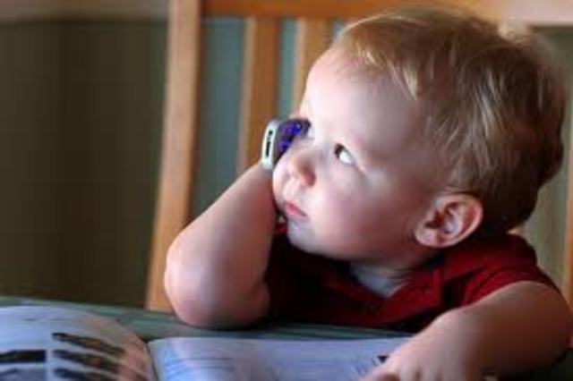 My first time using a cell phone