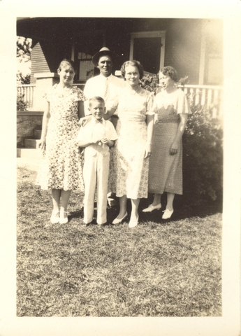 Burton with his family