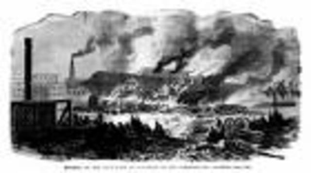 Yankees burned mills in Roswell and New Manchester, Georgia.