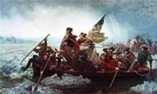 Washington Leads Men Across Delaware River