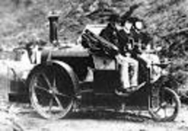 The first steam-powered carriage is invented.