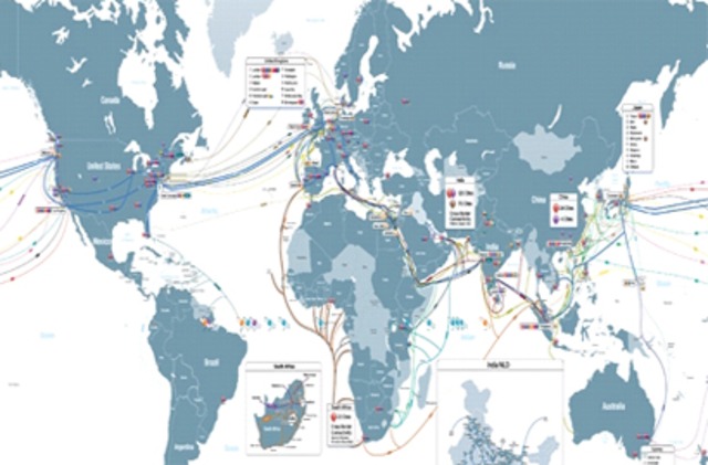 Completion of an around the world Fiber Optic Cable