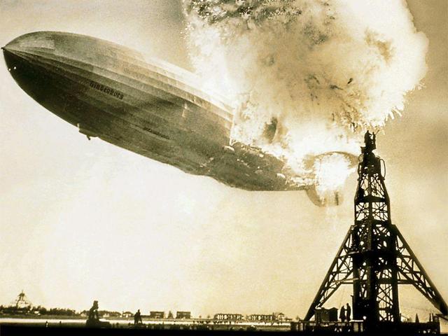 Hindenburg crashes