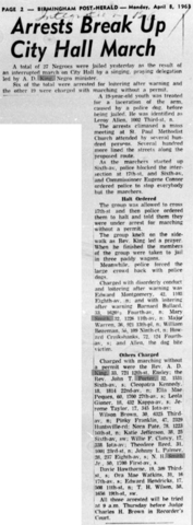 Rev. A.D. King, Rev. Nelson Smith, and Rev. John Porter lead Palm Sunday March