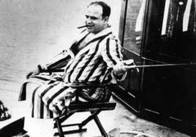 Al Capone paroled and returns home to Palm Island, Florida