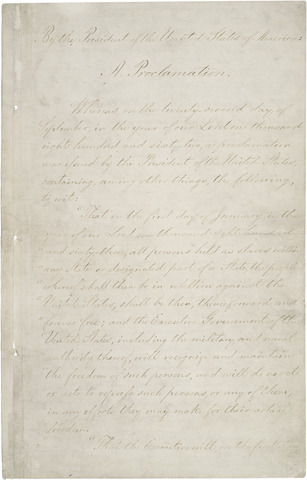 Emancipation Proclamation (Politics) (http://www.archives.gov/exhibits/featured_documents/emancipation_proclamation/)
