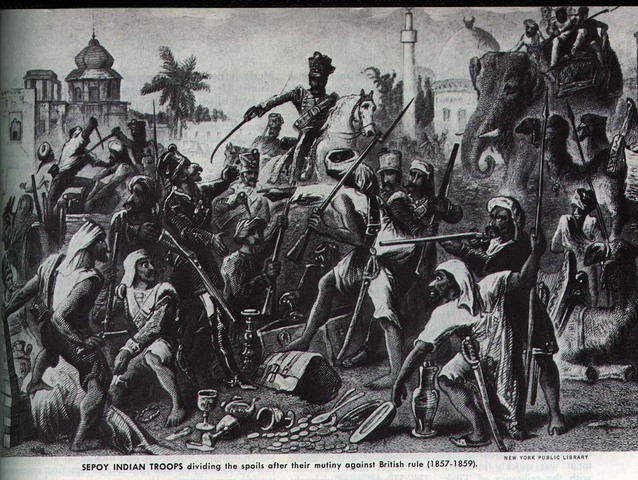 East India Company collapses due to Sepoy Rebellion; British Raj begins