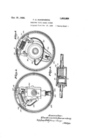 Deusenberg uses four wheel hydraulic brake in US